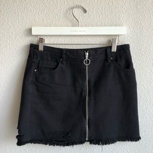 PACSUN RIPPED SKIRT O RING ZIPPER